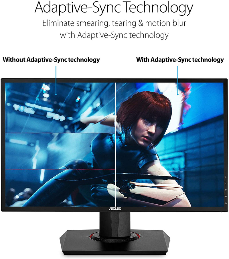 ASUS VG248QG Gaming Monitor - 24”, Full HD, 0.5ms*, 165Hz(overclockable),G-SYNC Compatible, Adaptive-Sync (Certified Refurbished)