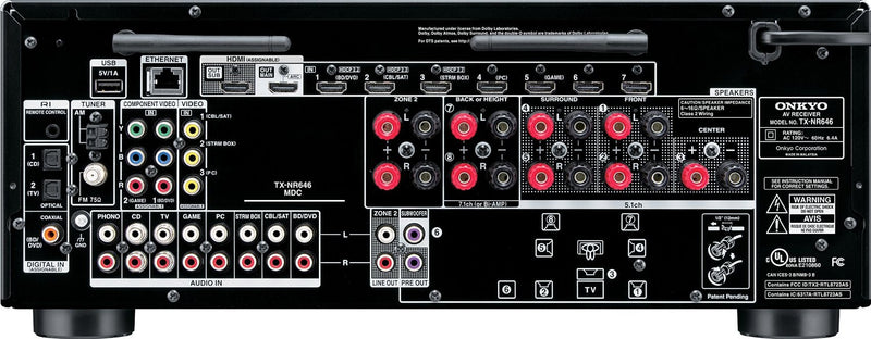 Onkyo TX-NR646 7.2-Channel Receiver (Certified Refurbished)