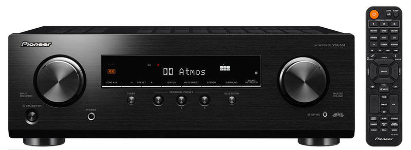 Pioneer VSX-534 5.2 Channel 4K Atmos DTS:X Bluetooth 750W A/V Receiver (Certified Refurbished)