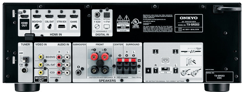 Onkyo TX-SR353 Back