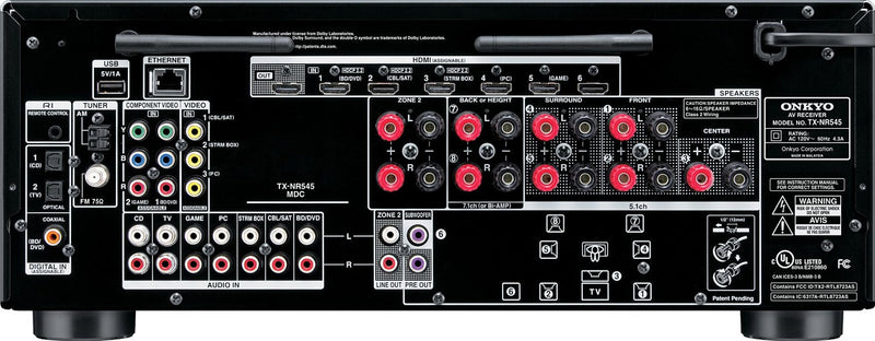 Onkyo TX-NR545 7.2-Channel Receiver (Certified Refurbished)